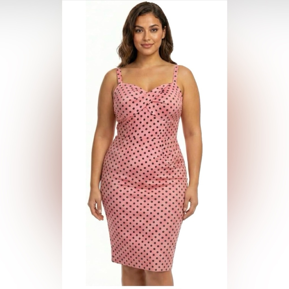Pink Pinup Polka Dot Dress NWT XL